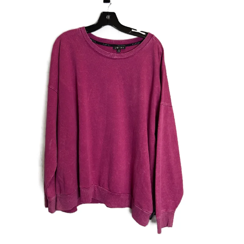 Sweatshirt Crewneck By Zelos In Pink, Size: 3x