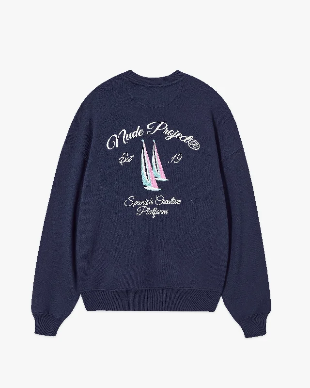 LIL BOAT CREWNECK NAVY