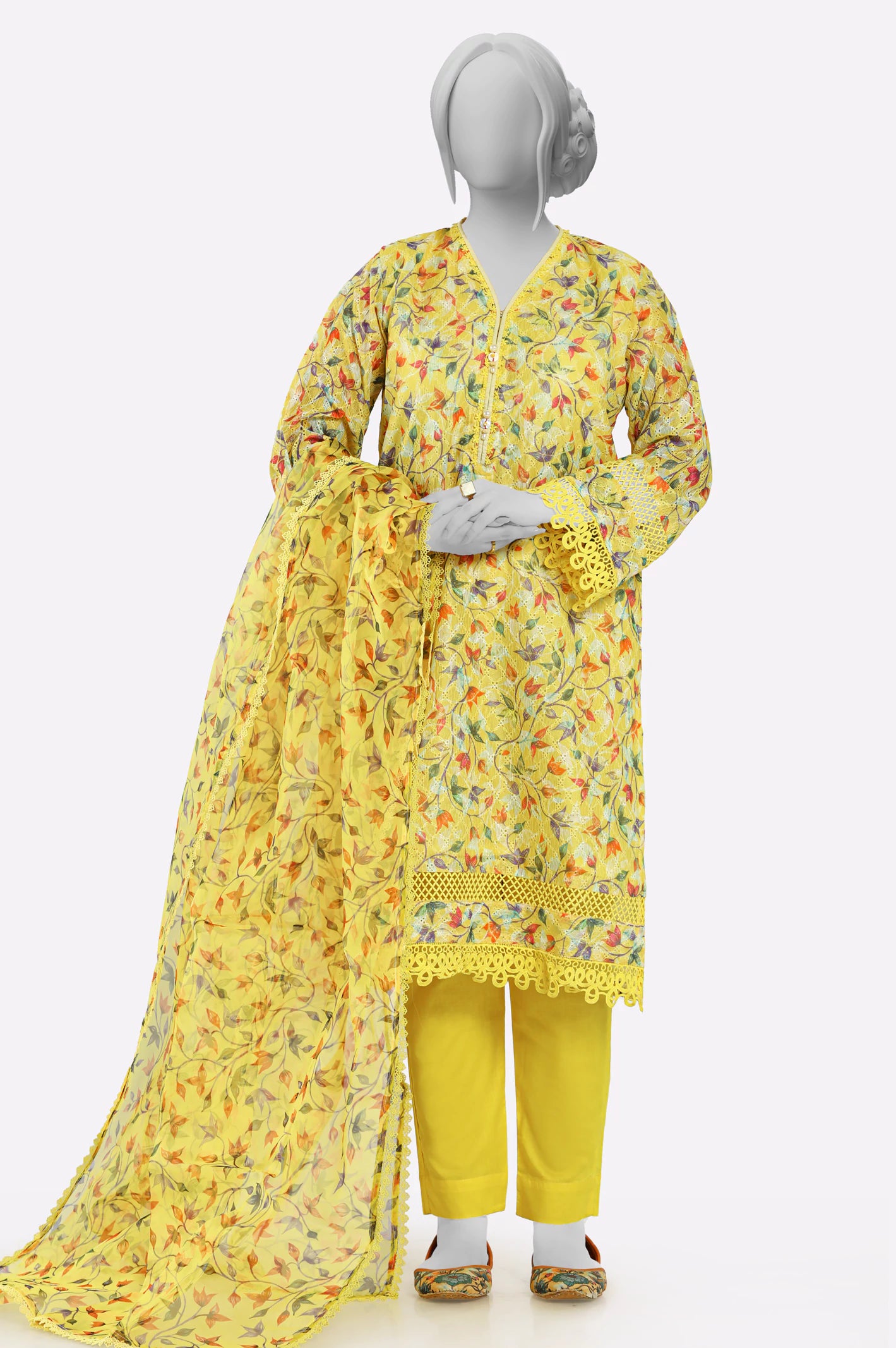 Yellow Printed 3PC