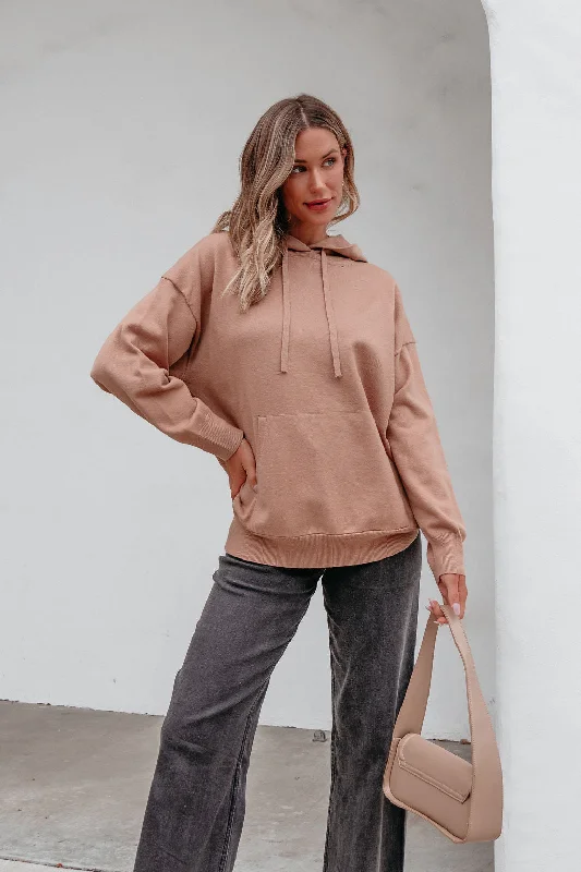 Light Brown Cashmere Hooded Sweater