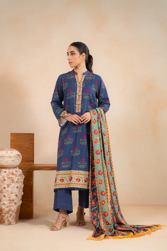 3 Piece Printed Khaddar Suit