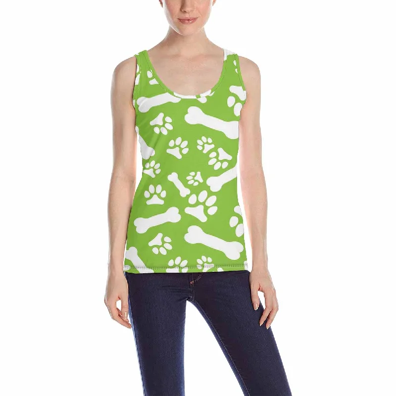 Women's Tank Top print with animals paws bones pattern