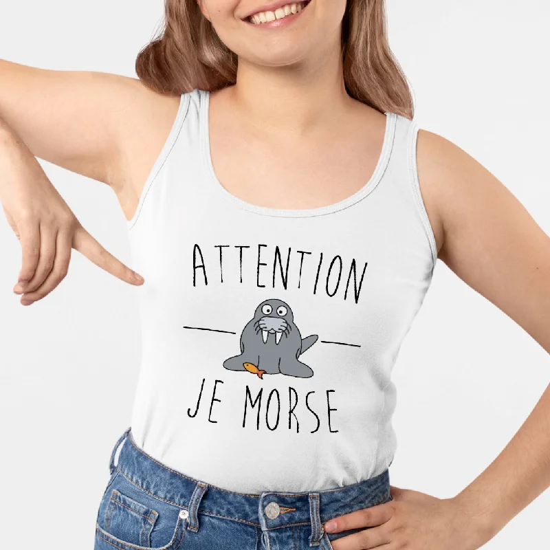 Débardeur Femme Attention je mords