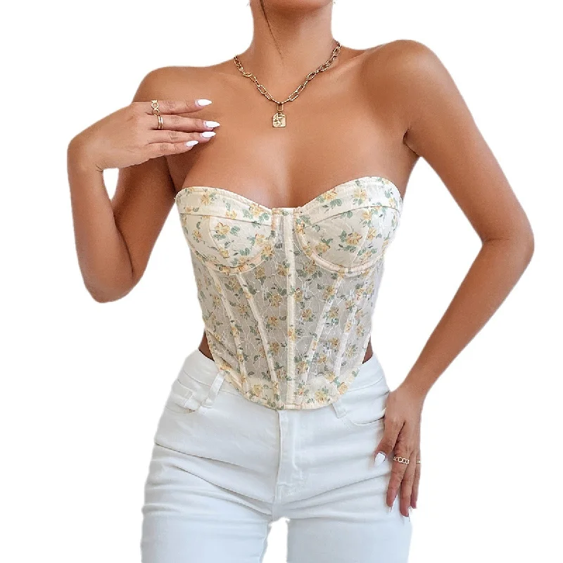 Wildflowers Back Laced Strapless Corset Top