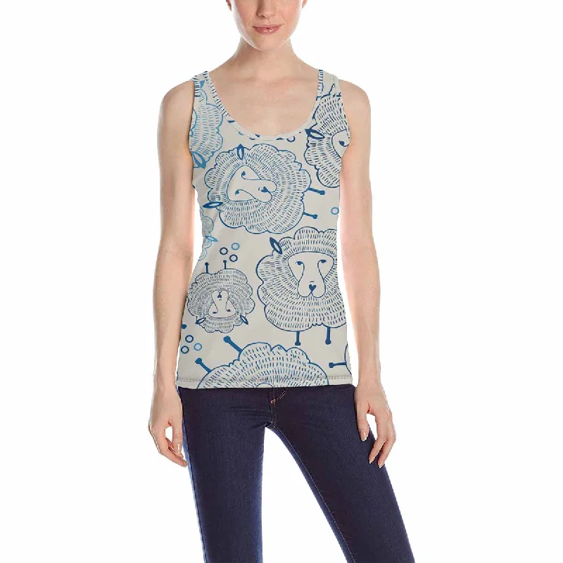 Women's Tank Top print with cute sheep pattern