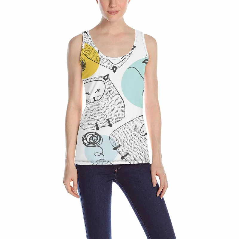 Women's Tank Top print with funny cats pattern