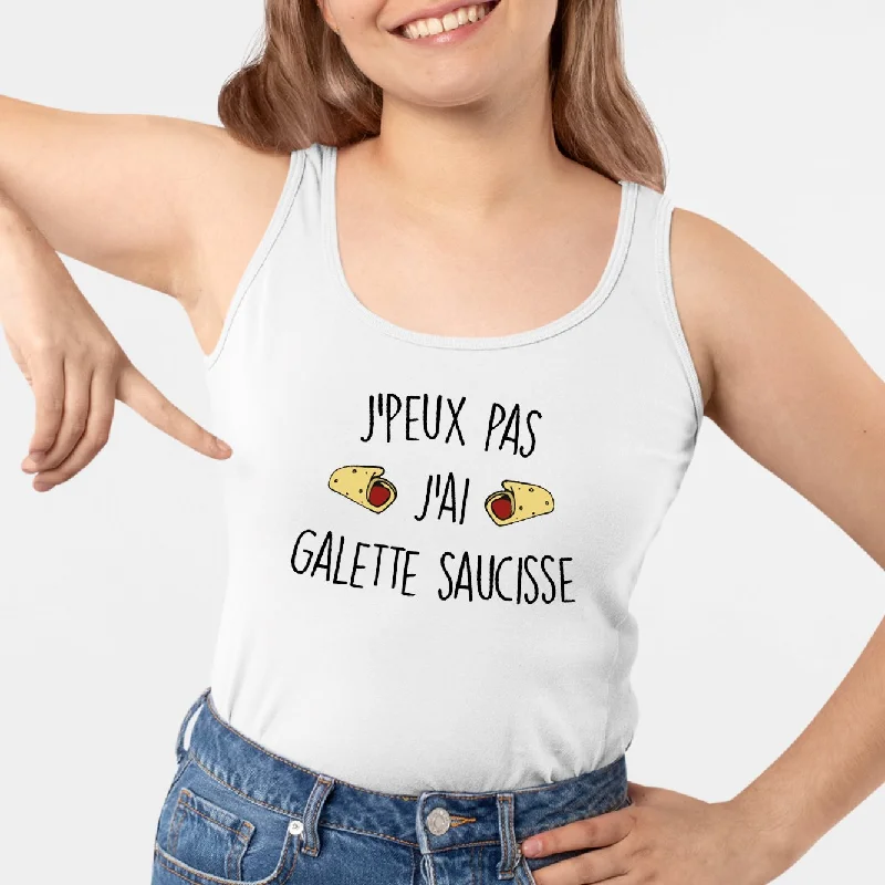 Débardeur Femme J'peux pas j'ai galette saucisse