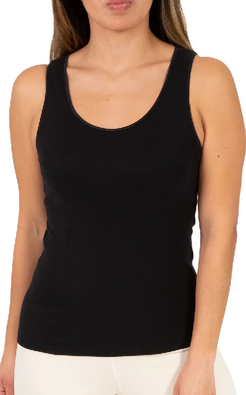 Emmebivi 100% Cotton Singlet Thermal in Black 30822