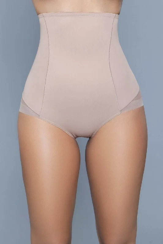 Nude High Waist Mesh Body Shaper With Waist Boning