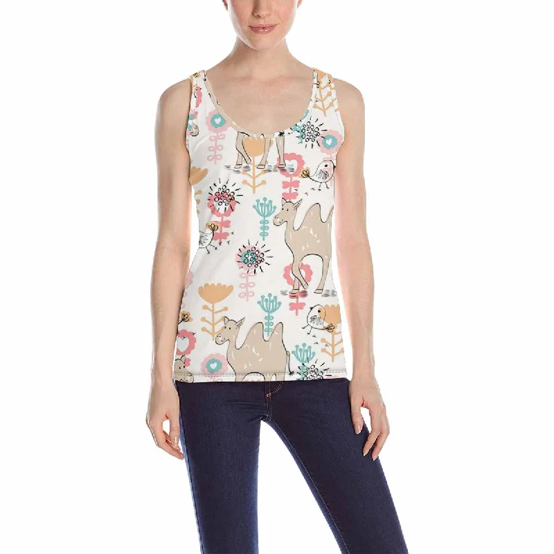 Women's Tank Top print with cute camel birds pattern