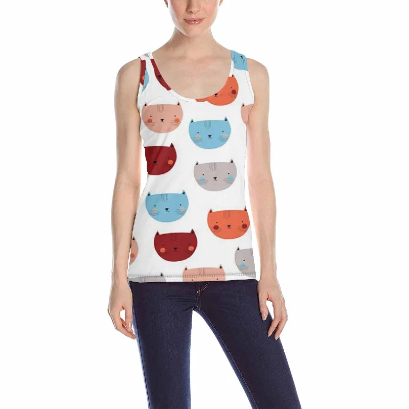 Women's Tank Top print with colorful cute cartoon cats