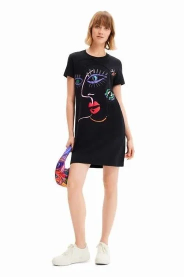 Desigual Women's Dresses Vestido Camiseta Cara Arty