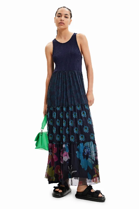 Desigual Women's Dresses Vestido Largo Combinado Tul