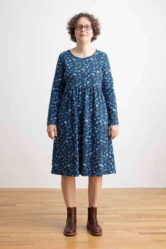 Women's Copenhagen Dress - Flower Vines Night Sky