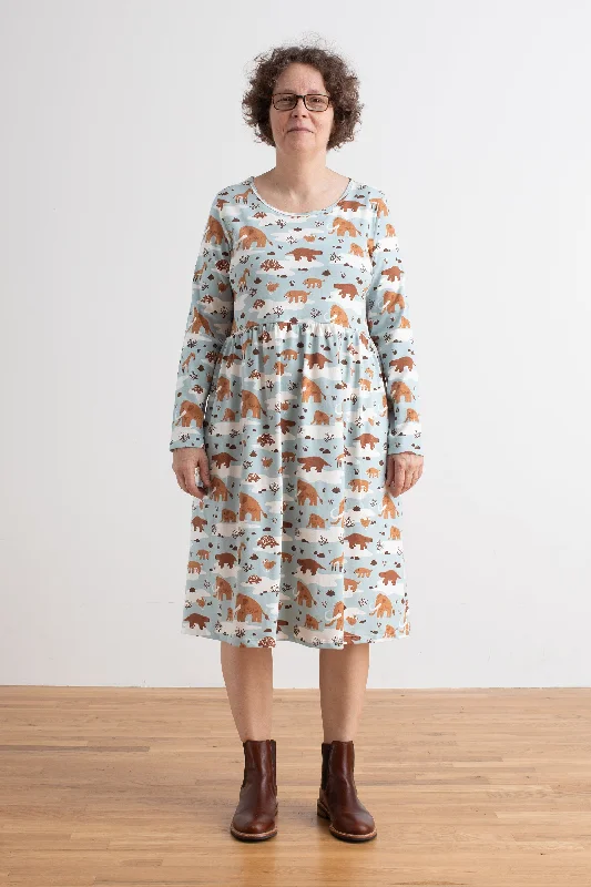 Women's Copenhagen Dress - Ice Age Animals Pale Blue