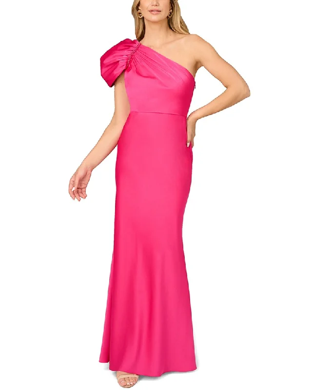 Aidan Mattox Crepe Back Satin Mermaid Gown