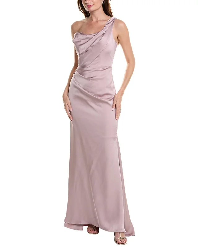 Rene Ruiz One-Shoulder Gown