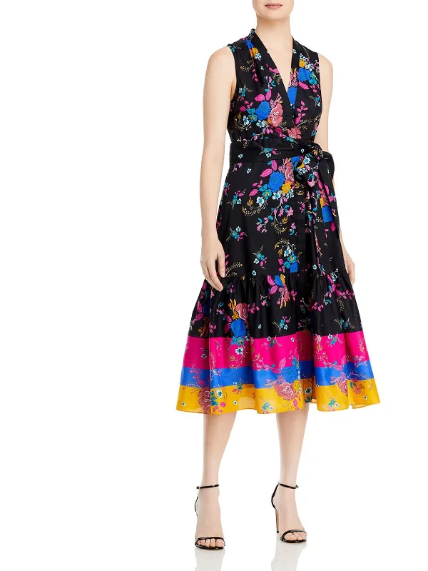 Womens Floral Long Midi Dress