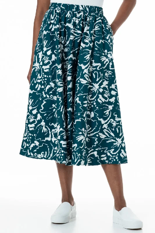 A-Line Midi Skirt _ 152025 _ Teal