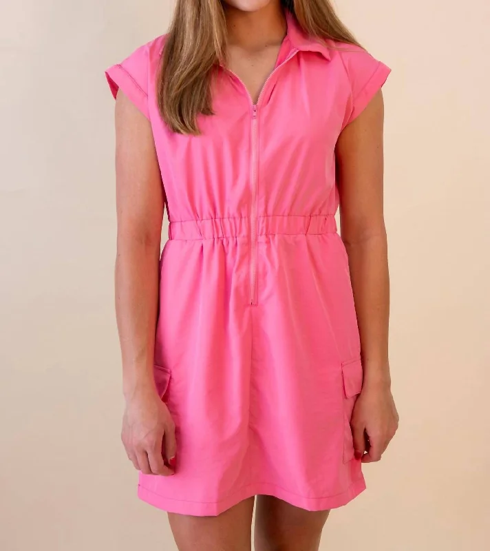 Airy Mini Dress In Bubblegum Pink