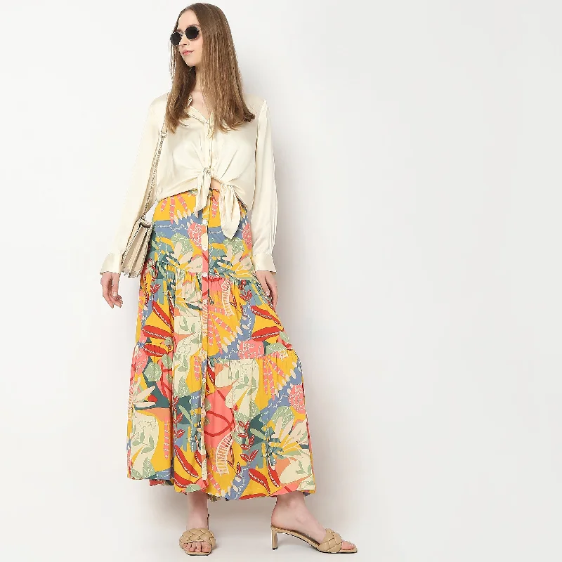 Flare Fit Printed Skirts