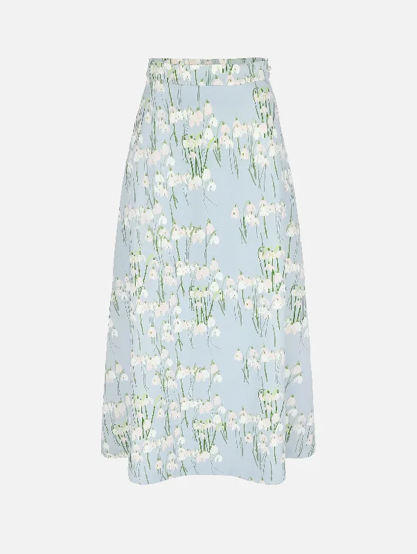 Leanne Midi Skirt in Snowdrop Blue