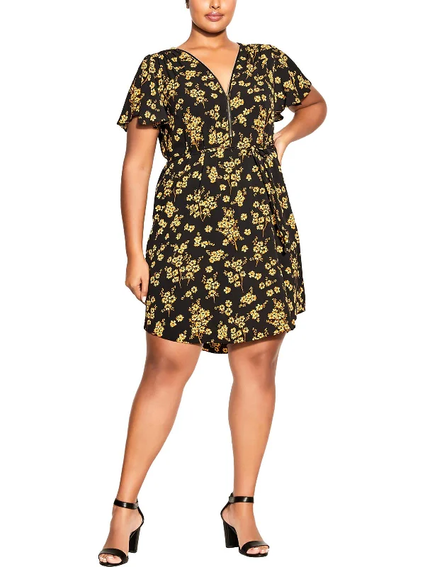 Plus Womens Daytime Short Mini Dress