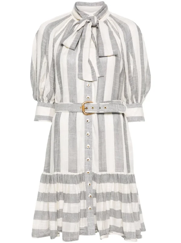 Women's Matchmaker Swing Mini Dress In Blue/cream Stripe