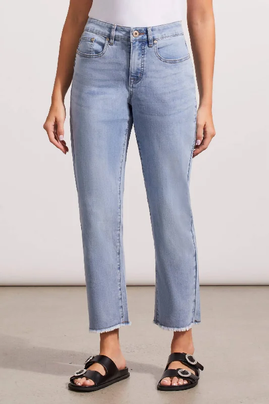 Girlfriend Denim Jeans In Sweet Blue