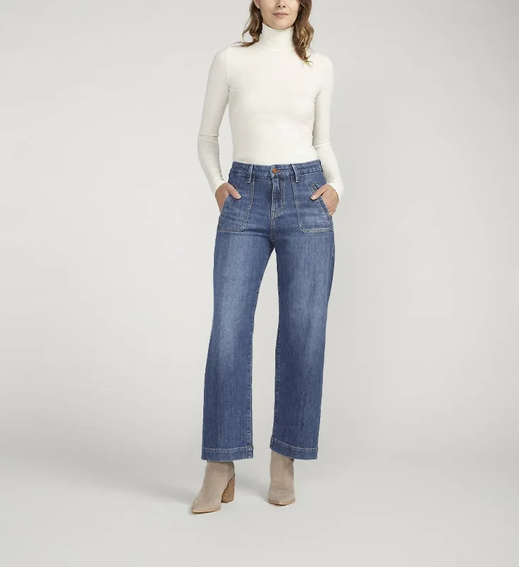 Sophia High Rise Wide Leg Jeans In Tidal