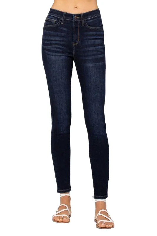 Women's High Waist Handsand Skinny Jeans In Blue