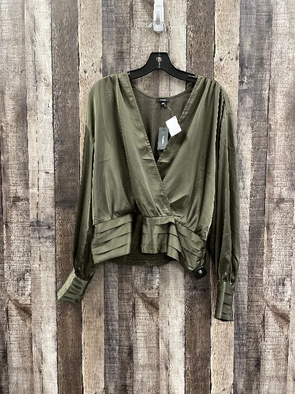 Top Long Sleeve By Express In Green, Size: L