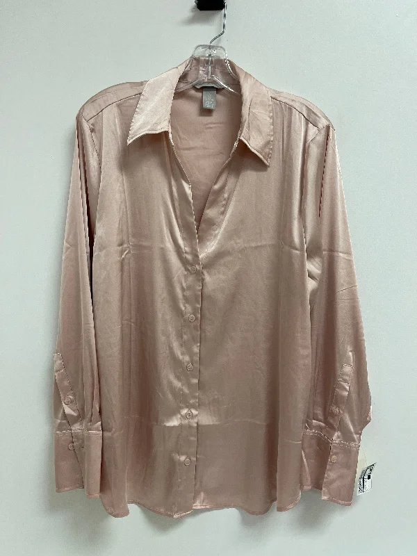 Top Long Sleeve By H&m In Pink, Size: L