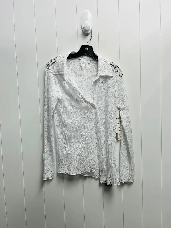 Top Long Sleeve By Jones New York In White, Size: Xs