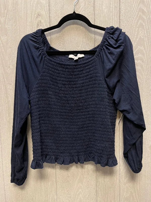 Top Long Sleeve By Loft In Navy, Size: L