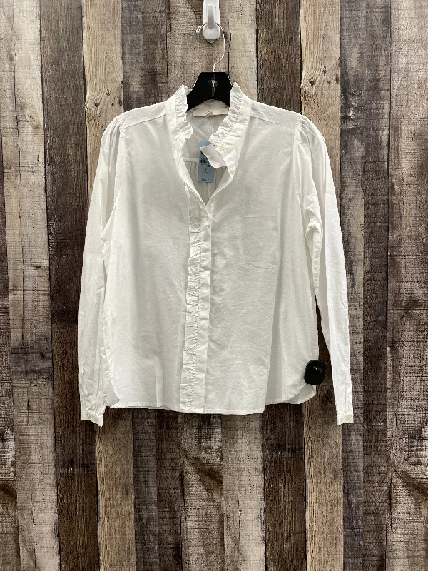 Top Long Sleeve By Loft In White, Size: Petite   S