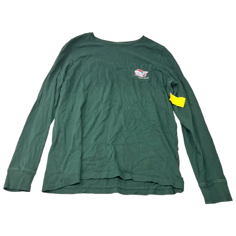 Top Long Sleeve By Simply Southern In Green, Size: S