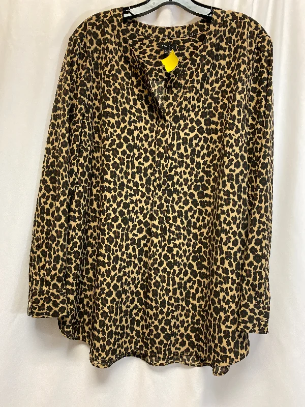 Top Long Sleeve By Talbots In Animal Print, Size: Xl