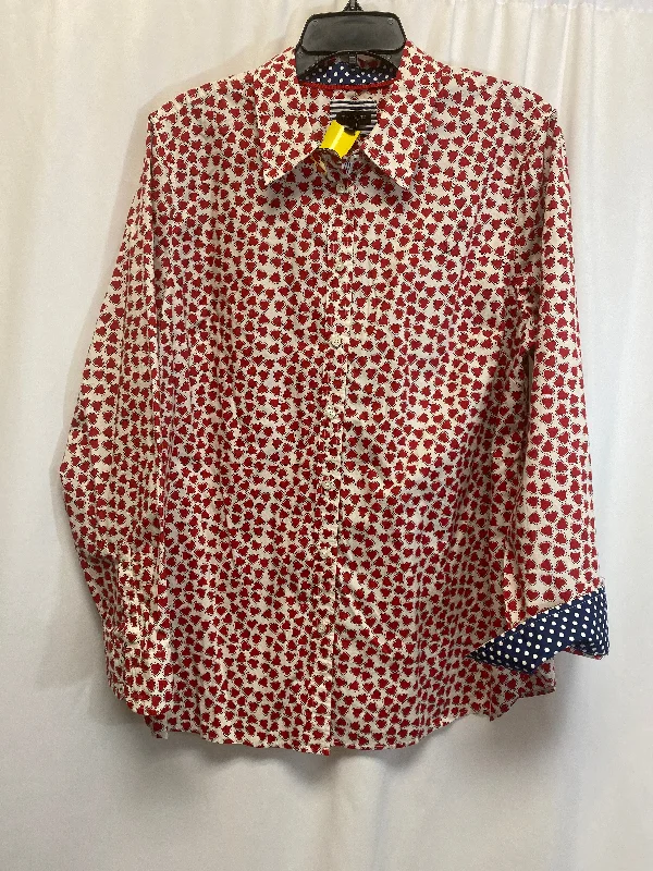 Top Long Sleeve By Talbots In Red, Size: Xl