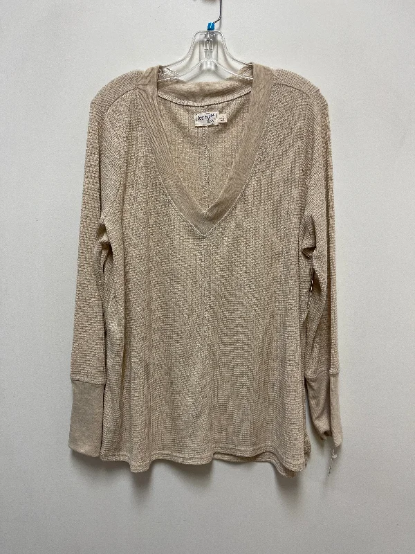 Top Long Sleeve By Terra & Sky In Cream, Size: 1x