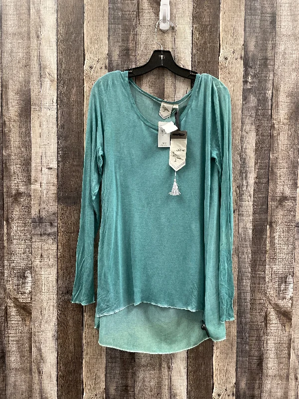 Top Long Sleeve By White Crow In Green, Size: L