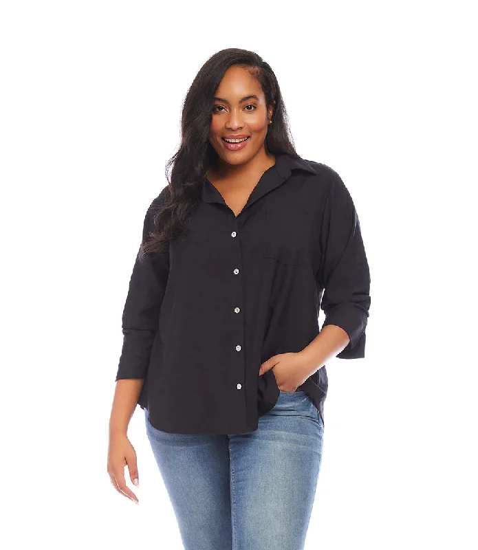 Plus Size Ruched Sleeve Shirt