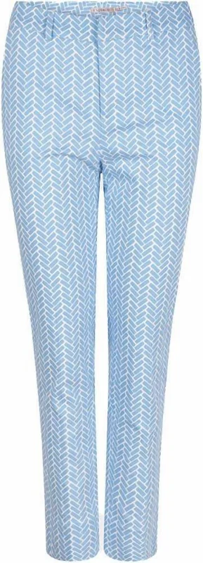 Block Print Trouser In Blue/white