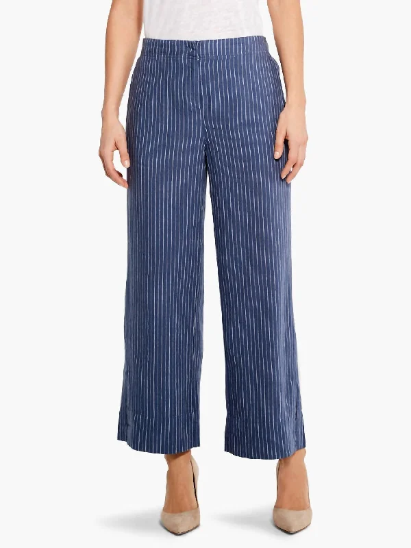 Central Park Wide Leg Pant In Blue Multi