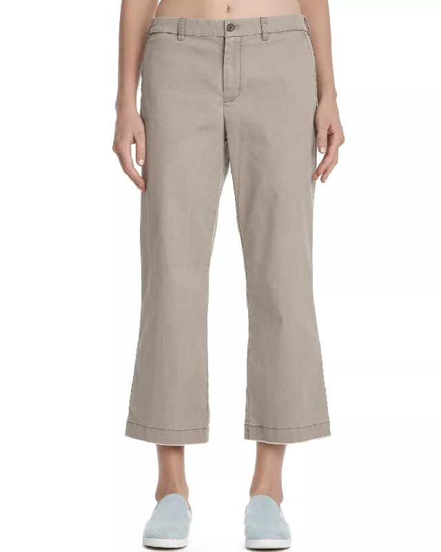 Cropped Boyfriend Enzyme Wash Pant In Faded Sage