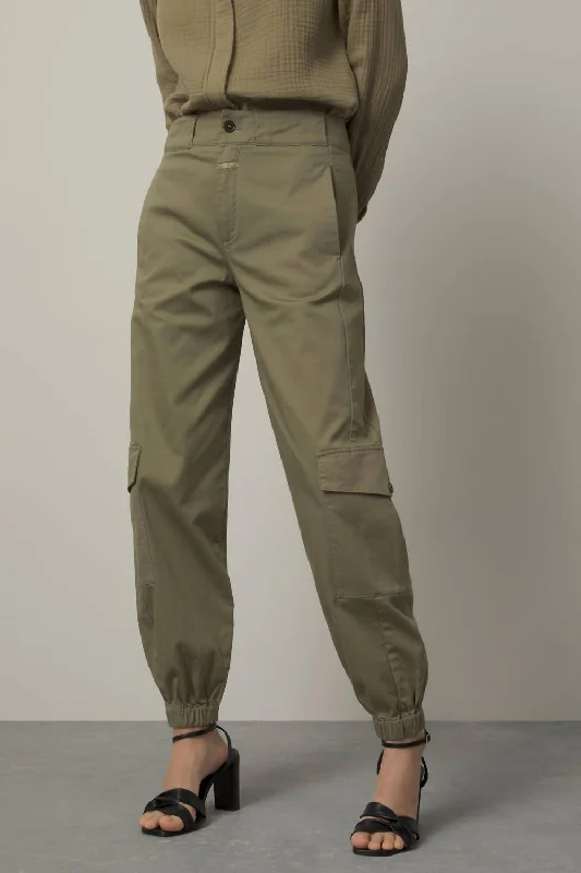 Erin Utility Pant In Green Umber