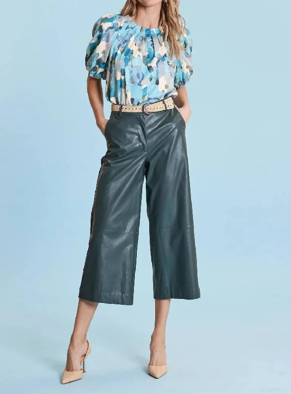 Rebecca Pleather Crop Pant In Brunswich