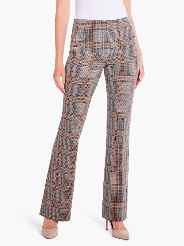 Sketched Plaid Bootcut Pant In Neutral Multi