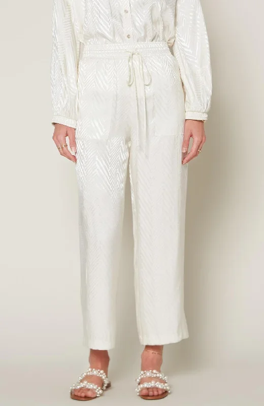 Textured Ankle Pant In Ivory