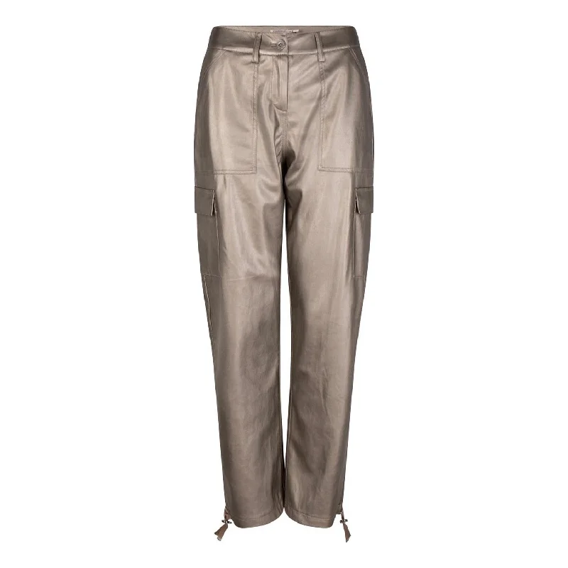 Trousers Cargo Pu In Soft Gold